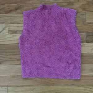 Old Navy | Fuchsia Fuzzy Top | Mock Turtleneck | Sleeveless Sweater | size M